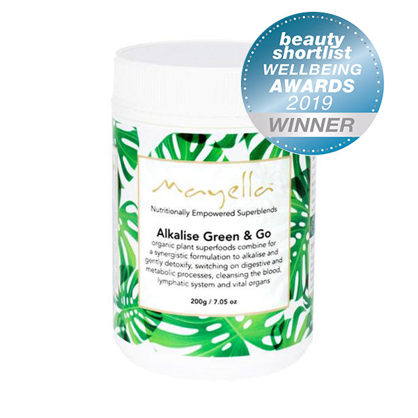 tub of alkalise green and go on a white background
