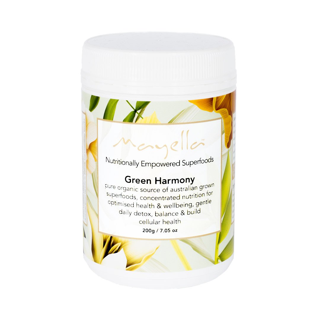 tub of green harmony on a white background