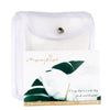 pack of 25 white fibre cloths in a white mesh bag on a white background