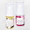 bottle of cleansing serum on olivane repair serum rose infusion on a grey background